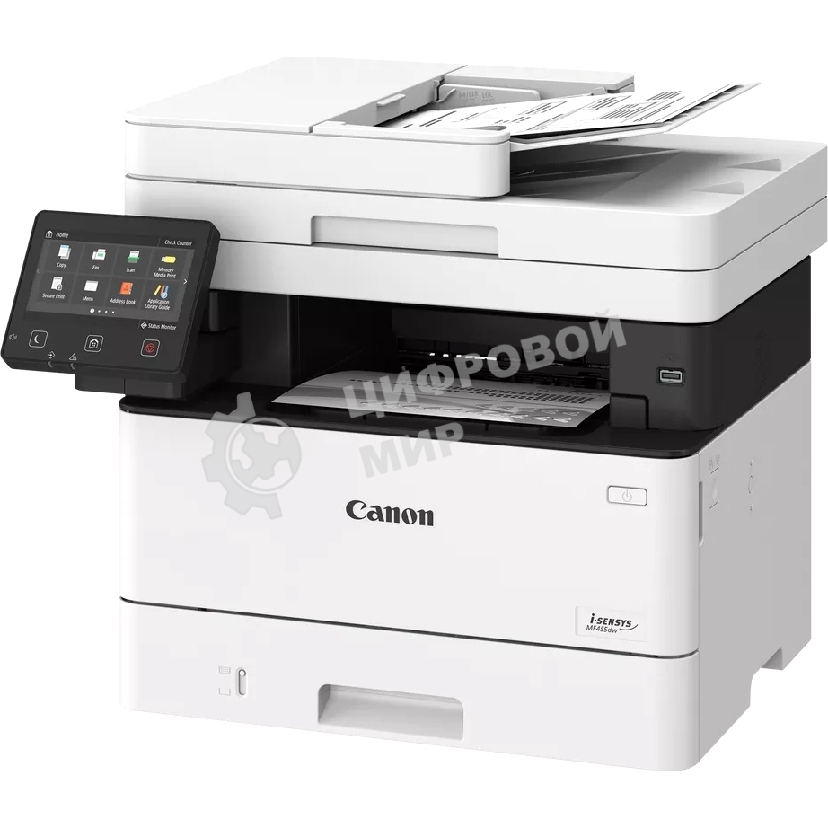 МФУ лазерное Canon i-Sensys MF453dw (5161C007), A4, ч/б, печ. 38 стр/мин., скан. до 38 стр/мин (ч/б) 13 стр/мин (цвет), 1200 x 1200 dpi (принтер) 600x600dpi (сканер), USB, RJ-45, Wi-Fi, Air Print, Mopria