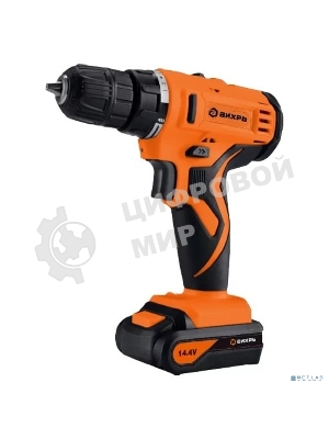 Дрель-шуруповерт Вихрь ДА-14,4Л-2, 14,4 В, 2 Ач, 40 Нм, щеточный