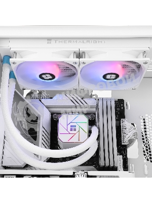 Водяное охлаждение для процессора Thermalright Aqua Elite 240 White ARGB V3 (240мм, White, ARGB/ Fans: 2x120мм, 66.17CFM, 25.6dBA, 1500RPM/ Pump height 53mm, 23dBA, 3300RPM, Rad thickness 27mm/ S: 1200, 1700, 1851, 2011, 2066, 115X, AM4, AM5)