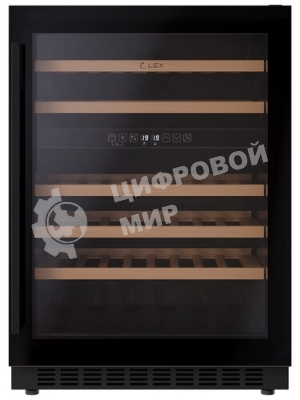 Винный шкаф LEX LWD6046BL черный, 129 л, 2 отсека, 46 бут.