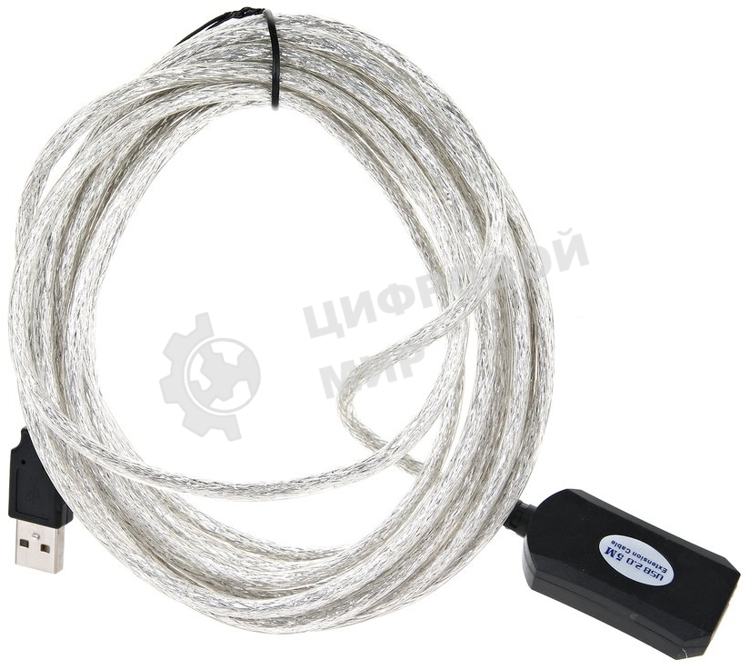 Кабель VCOM VUS7049-5M USB2.0-repeater, удлинительный активный Am-->Af 5м
