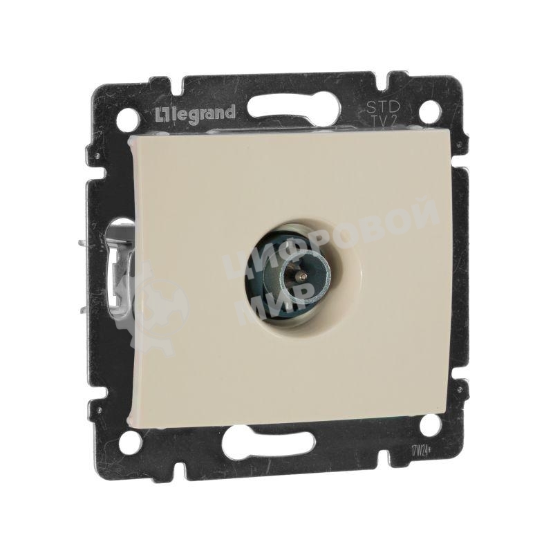 Телевизионная розетка Legrand Valena 774330, оконечная, крем, 10 дБ