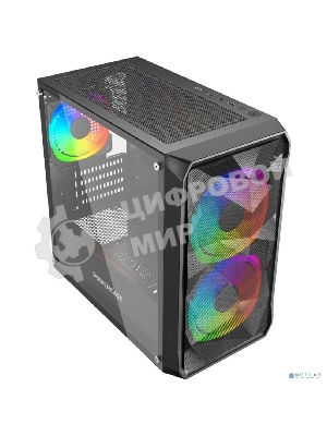 Компьютерный корпус Powercase Mistral Micro A3B ARGb, Tempered Glass, 2x 140мм ARGb PWM+1x 120мм ARGb PWM, черный, mATX (CMMAB-A3-V2)