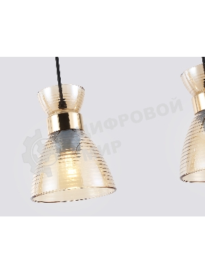 Светильник Ambrella light TR3404/3 BK/FGD/TI черный/золото/янтарь E27/3 max 60W 550*135*1000