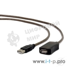 Кабель-удлинитель USB2.0 активный Gembird/Cablexpert UAE-01-10M, AM/AF, 10м