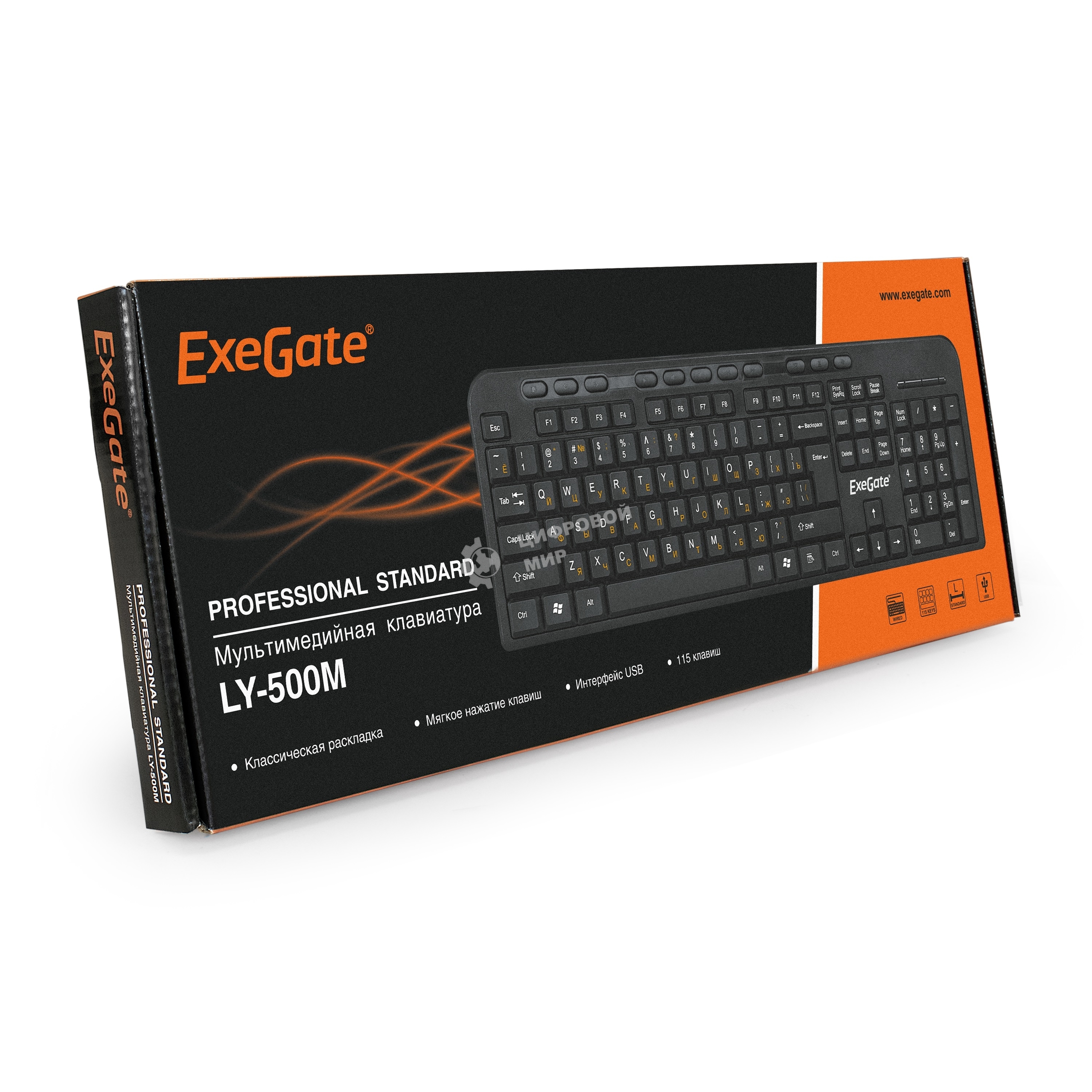 Клавиатура проводная ExeGate Multimedia Professional Standard LY-500M (EX286177RUS) проводная, USB, черный