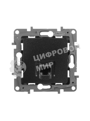 Информационная розетка RJ 45, категория 5e, UTP, Etika, антрацит