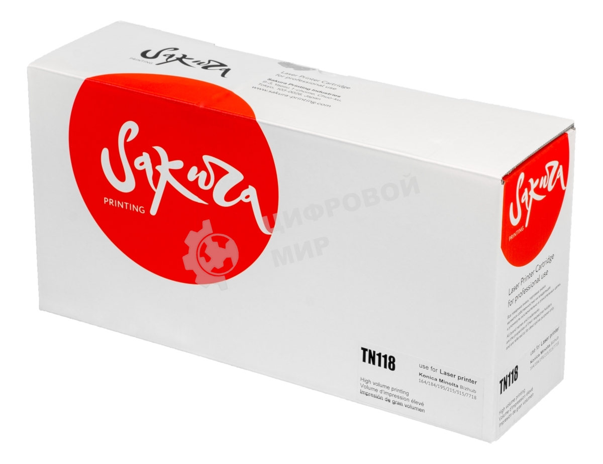 Тонер-туба Sakura KMTN-118 (A3VW050) для Konica Minolta, черный, 12000 к.