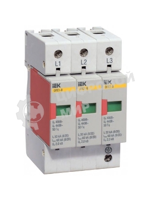 Ограничитель перенапряжения ОПС1-B 3P IEK MOP20-3-B