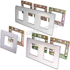 Рамка 2-постовая 45х45, с суппортами, белый