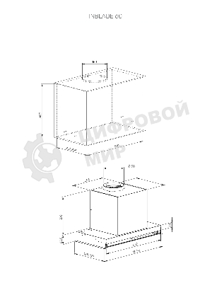 Вытяжка встраиваемая Kuppersberg Inblade 60 B черный, 60 см, 780 куб. м/ч, 56 дБ