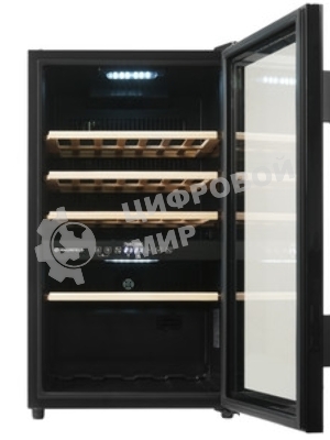Винный шкаф Maunfeld MFWC-124D49 черный, 116 л, 2 отсека, 49 бут., класс G