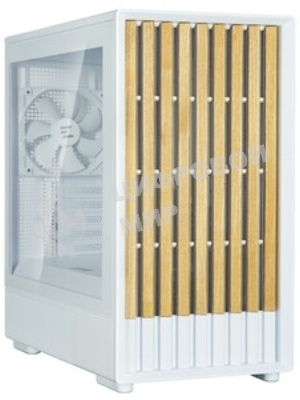 Компьютерный корпус Zalman P10 NAMU, MATX, белый, WINDOW, FRONT COVER WALNUT, 2x3.5