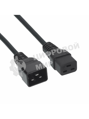 Кабель питания для UPC Gembird/Cablexpert, 1.5м, С19 - C20, 16А, черный, с заземлением