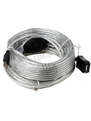 Кабель удлинитель Aopen активный ACU823-15M, USB2.0-repeater AM/AF 15м