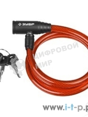 Замок тросовый Зубр Мастер, 3 ключа в комплекте, длина троса 950мм, d 10мм 37263-95