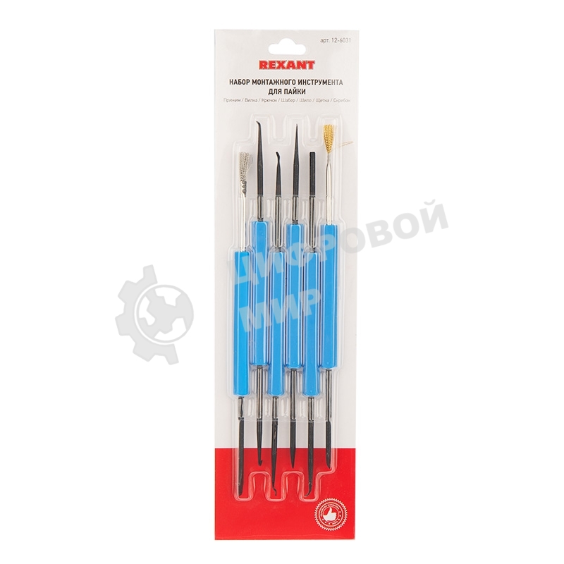Набор монтажного инструмента для пайки Rexant, 6 предметов
