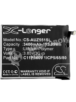 Аккумулятор CameronSino CS-AUZ551SL C11P1609, C11P1611 для Asus ZenFone 3 Max 5.53.85V, 3400 mAh, 13.09Wh