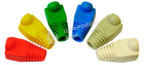 Защитные колпачки для кабеля 6,0мм cat.5, на соединение коннектора с кабелем, черный, 100 шт. в пчк