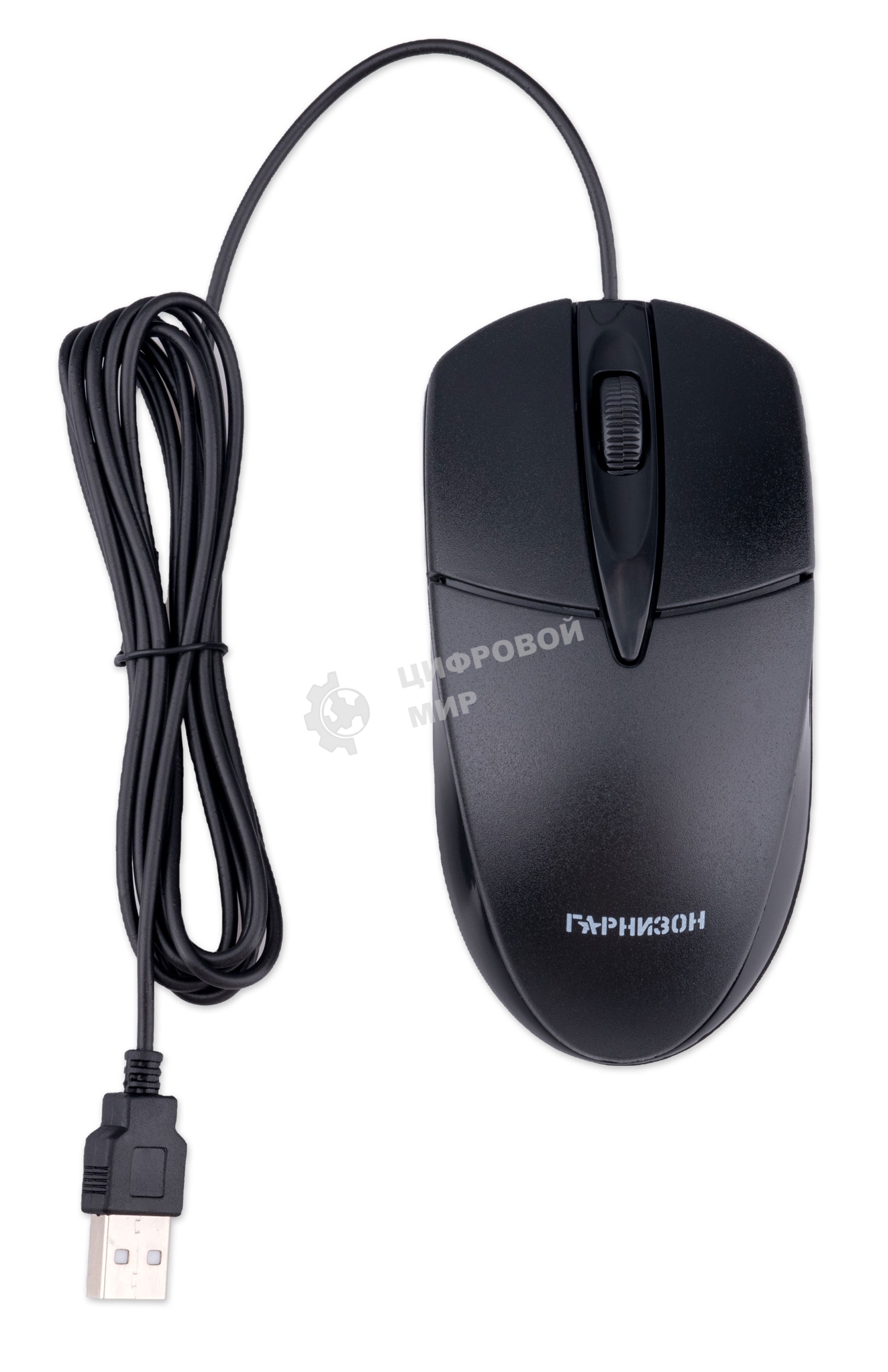 Комплект клавиатура + мышь проводной Гарнизон GKS-122, 104кл+3кн, 1000 DPI, 1.8м, черный