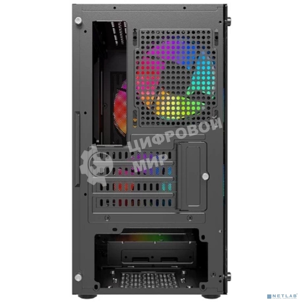 Компьютерный корпус Powercase Mistral Micro A3B ARGb, Tempered Glass, 2x 140мм ARGb PWM+1x 120мм ARGb PWM, черный, mATX (CMMAB-A3-V2)