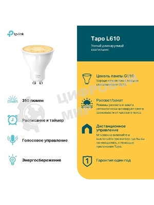 Умная диммируемая Wi-Fi лампа TP-Link Tapo L610