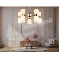 Люстра Ambrella light LH56093/10 BS/FR латунь/белый матовый E14*10 max 40W D700*510