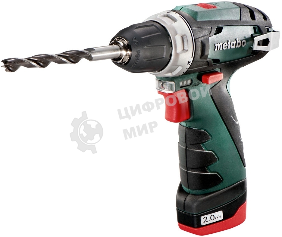 Дрель-шуруповерт аккумуляторная Metabo PowerMaxx BS 600080500, Аккумуляторный, 12В, 2 АКБ
