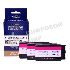 Картридж ProfiLine PL-CZ135A №711 для принтеров HP DESIGNJET T120/T520 Magenta (3 шт/уп CZ131A)
