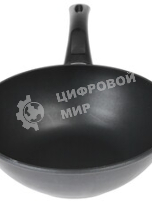 Сковорода ВОК (WOK) НМП 3126W круглая/покрытие антипригарное/ручка съемная (без крышки) черный