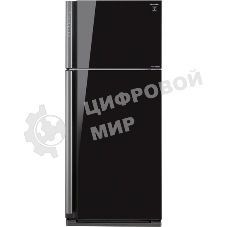 Холодильник Sharp SJ-XP59PGBK черное стекло/стекло двухкамерный 430/148 л морозилка сверху