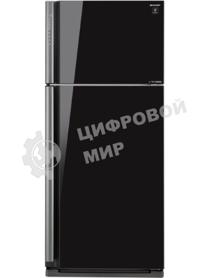Холодильник Sharp SJ-XP59PGBK черное стекло двухкамерный 430/148л морозилка сверху, No Frost