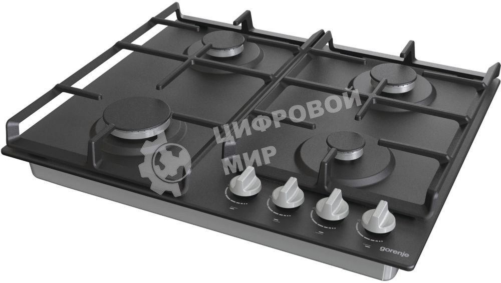 Газовая варочная панель Gorenje G641EXB, 4 конфорки, металл, черный