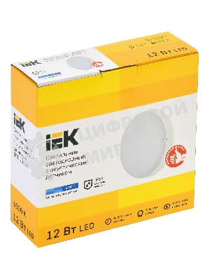 Светильник IEK LED ДПО 2012Д 12Вт IP54 6500К круг белый с АД