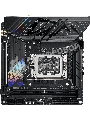 Материнская плата ASUS ROG STRIX B760-I GAMING WIFI, LGA 1700, Intel B760, 2xDDR5, 4xSATA, 2xM.2, 1xPCIe 5.0 x16, 1xHDMI, 1xDP, 1x 2.5Gb LAN, 3xUSB-A 2.0, 3xUSB-A 3.2 Gen 1, 1xUSB-C 3.2 Gen 1, 1xUSB-C 3.2 Gen 2x2, 5x3.5 мм, 7.1, Mini-ITX