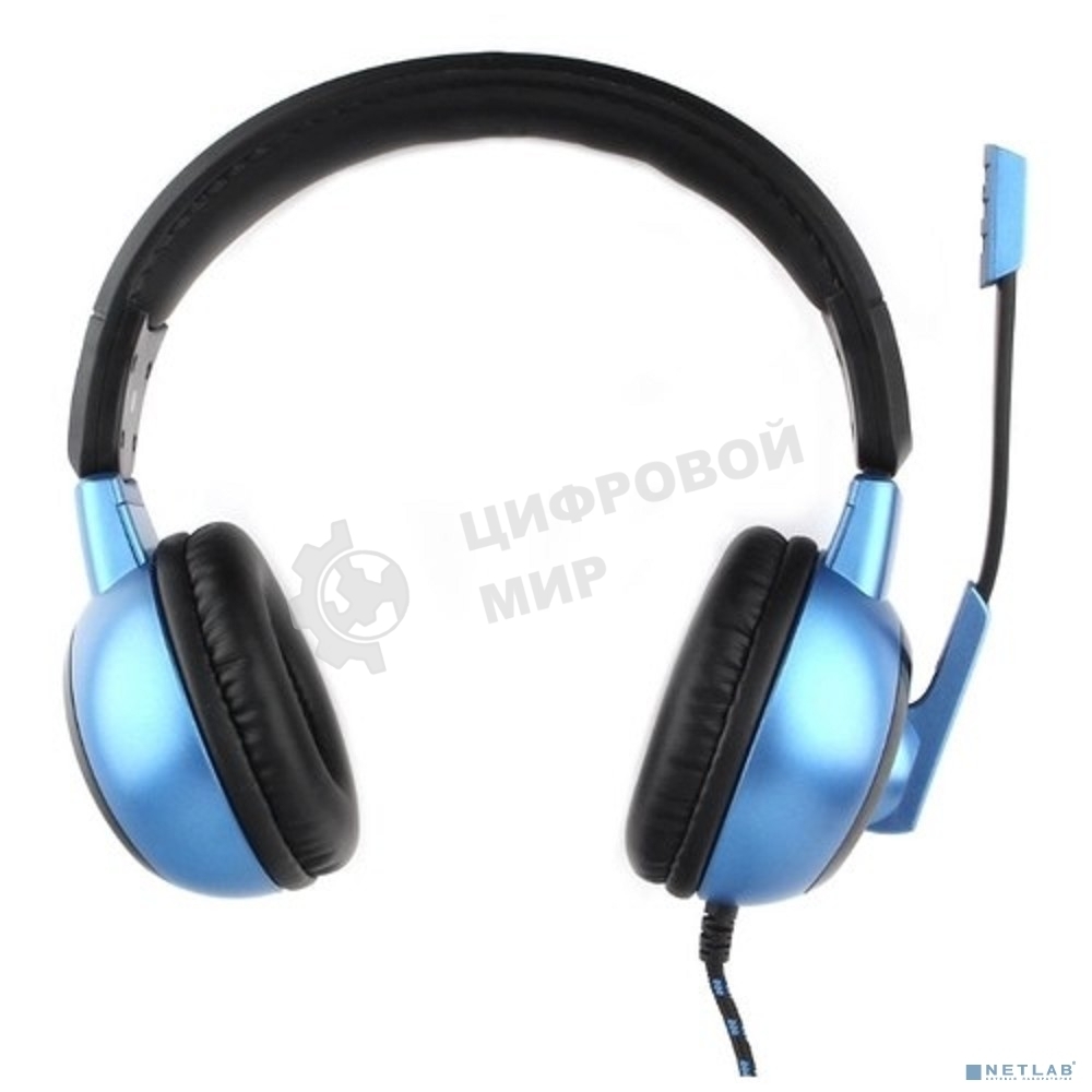 Гарнитура проводная игровая Gembird MHS-G55 черный/синийрегулировка громкостиотключение микрофонакабель 2.5м