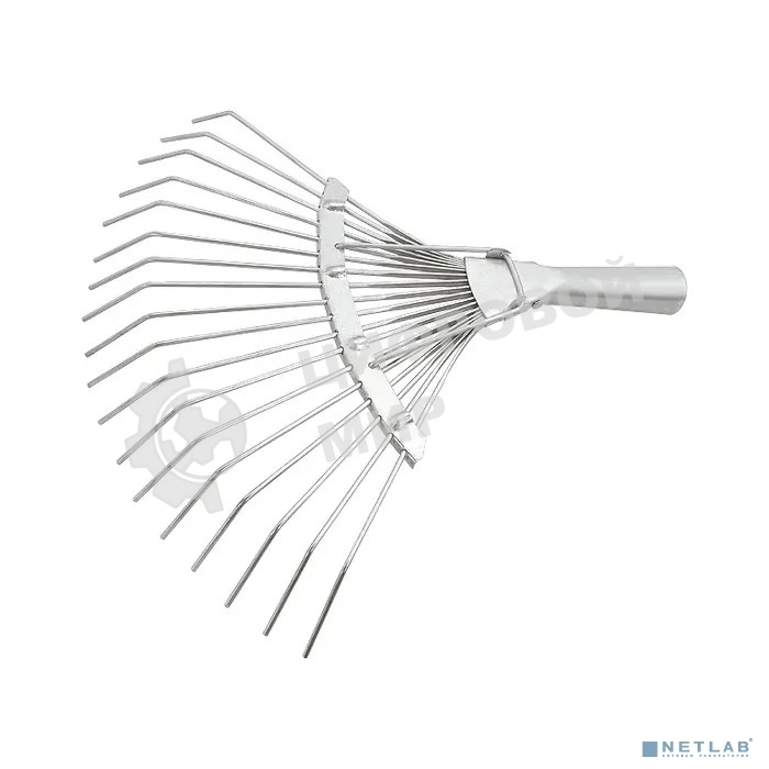 Грабли веерные стальные Сибртех 350 мм, 18 круглых зубьев, оцинкованные, без черенка