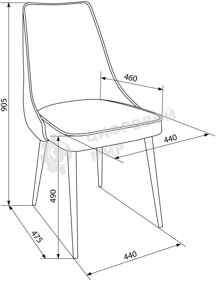 Стул для дома Бюрократ CH-K4_2 комплект 2 шт т. серый Holland 18 металл черный на ножках