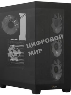 Компьютерный корпус Ocypus Gaммa C72 BK ARGB ATX/win/black/4 ARGB fans/no PSU/Tempered Glass