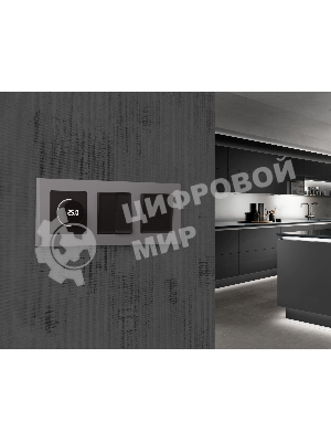 Лицевая панель ALFA (Черный матовый) для терморегулятора теплого пола с цифровым дисплеем QUANT AP8058