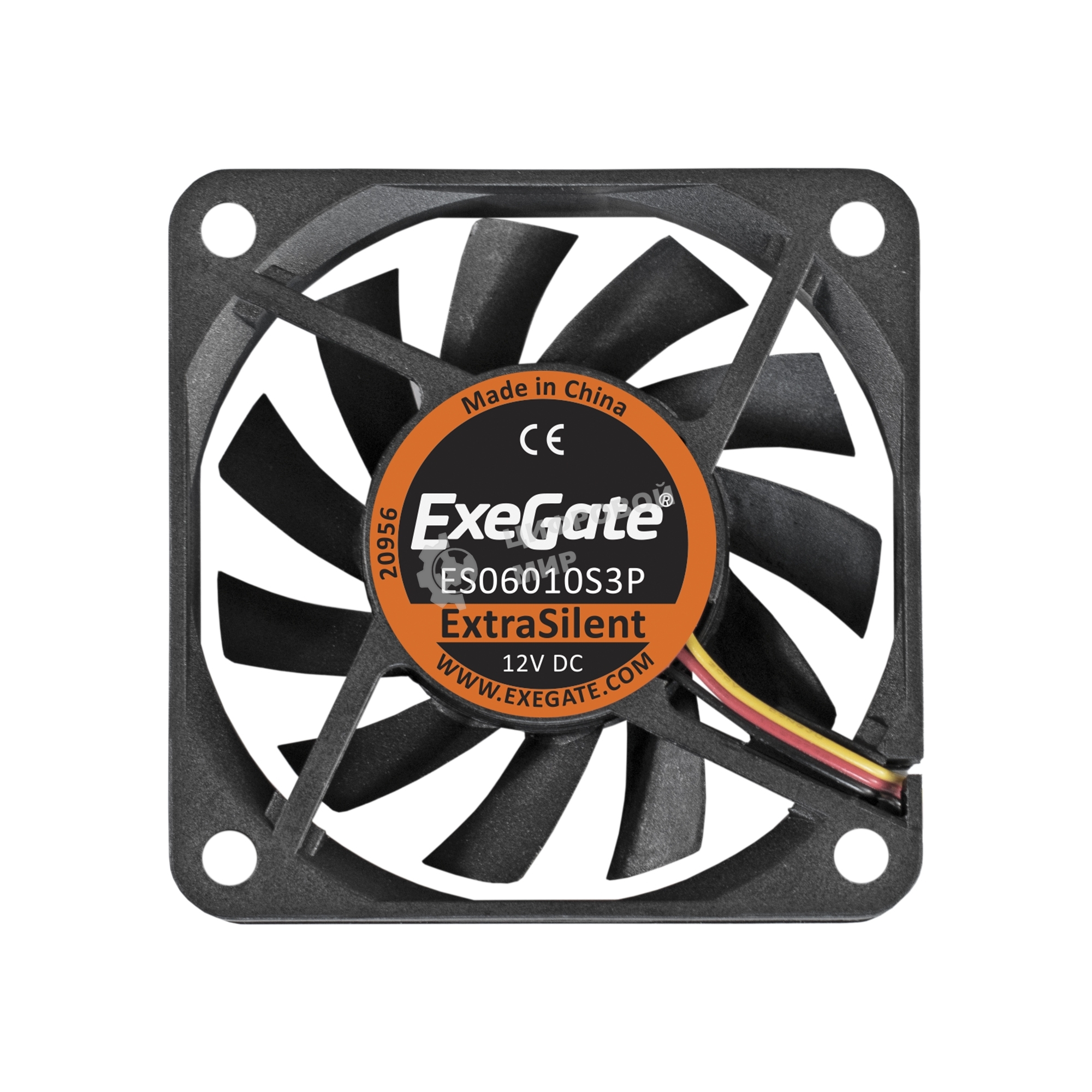 Вентилятор для корпуса ExeGate ExtraSilent ES06010S3P черный, 60 мм, 2000 об/мин, 16 дБ, 3 pin