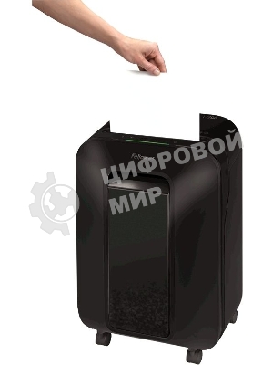 Шредер Fellowes PowerShred LX200 черный (секр.P-4)/перекрестный/12лист./22лтр./скрепки/скобы/пл.карты