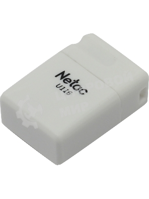 Флешка USB Netac U116 mini (NT03U116N-064G-32WH), 64Gb, USB 3.2, R/W 90/30, белый