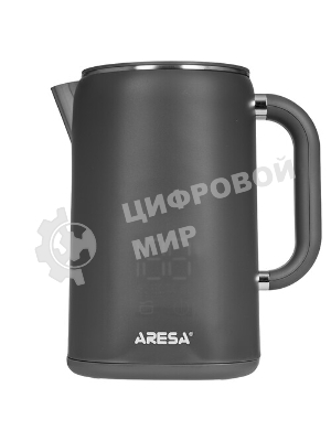 Электрочайник Aresa AR-3481 серый, 1.6 л, 1700 Вт, скрытый нагревательный элемент, поддержание температуры