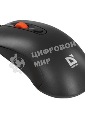 Мышь проводная Defender Omega MB-522 черный, 1600 dpi, USB, кнопки - 4