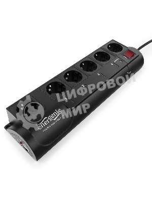 Сетевой фильтр Energenie Сетевой фильтр EG-PMS2-LAN программируемый, черный (10А, LAN, 6 розеток)