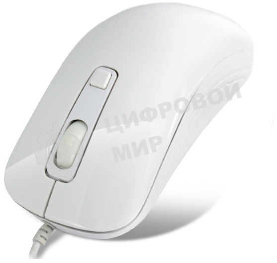Мышь проводная Crown CMM-20 белый, 1600 dpi, USB Type-A, кнопки - 4