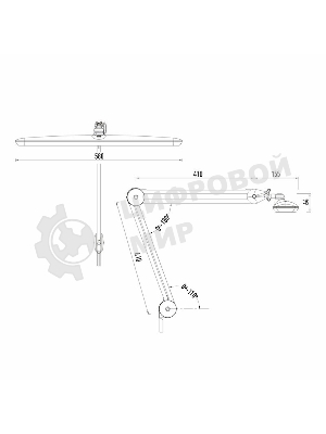 Лампа настольная бестеневая Rexant, струбцина, 