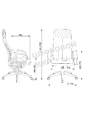 Кресло Бюрократ CH-608 Fabric Light-20 черный, ткань