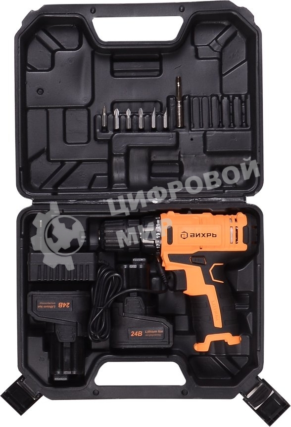 Дрель-шуруповерт аккумуляторная Вихрь ДА-24Л-2к 72/14/18, Аккумуляторная, 24В